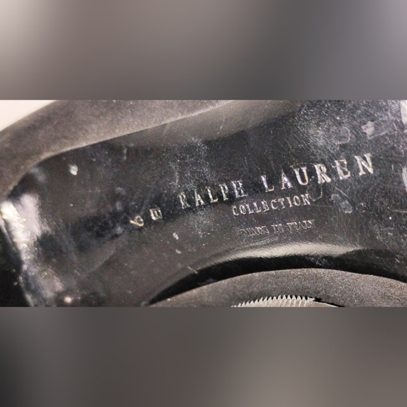 RALPH LAUREN PURPLE LABEL BLACK SUEDE HEELS - Picture 8 of 8